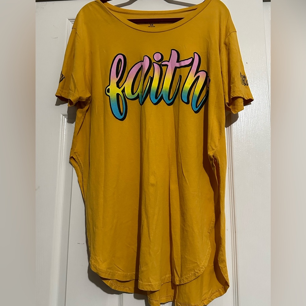 Mustard color Faith T shirt